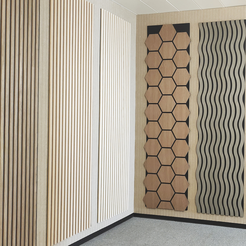 木飾面聚酯纖維多邊形裝飾墻板